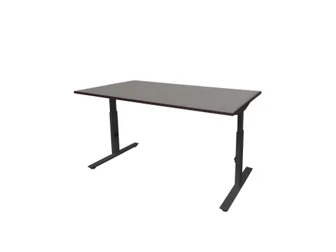 Bureau Linesto Plus Hoogte instelbaar 180x90cm Logan eik T-poot Zwart