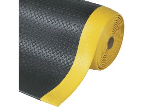 antivermoeidheidsmat,metergoed,HxB 12,7x600mm,vinyl,geribd,zwart/geel