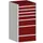 ladekast HxBxD 1200x650x650mm 7laden romp RAL7035 front RAL3004
