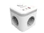 Stekkerblok Fellowes Power Cube F 3-voudig 1xUSB A 2xUSB C 2m wit