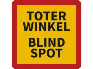 aanwijzingsbord,Dode hoek Blind spot,PVC,geel/rood/zwart - 1