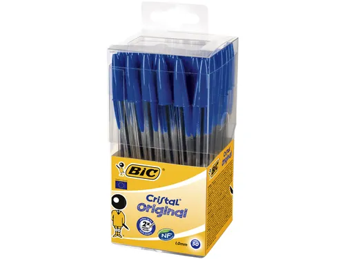 Balpen Bic Cristal medium blauw in tubo verpakking