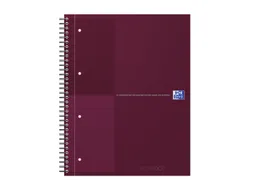 Spiraalblok Oxford International Notebook A4+ lijn Rood