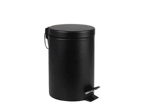 Afvalbak BRASQ pedaalemmer 12 liter zwart rvs