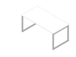 bureau,HxBxD 730x1600x800mm,blad wit,sledeframe aluminium