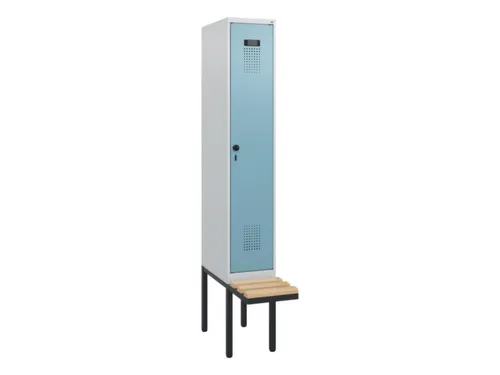 locker met bank,HxBxD 1950x300x815mm,1vak,vak B 300mm,draaigrendel