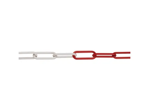 afzetketting,v. afzetpaal met ketting,Ø 6mm,L 50m,nylon,rood/wit