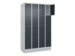lockerkast,HxBxD 1950x1200x500mm,4x4vakken,vak B 300mm,cil.-slot