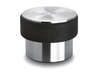 deurstopper RVS zilverkleurig/zwart m. rubberen rand - 1