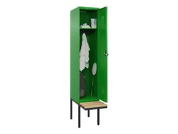 locker met bank,HxBxD 2120x400x815mm,1vak,vak B 400mm,draaigrendel