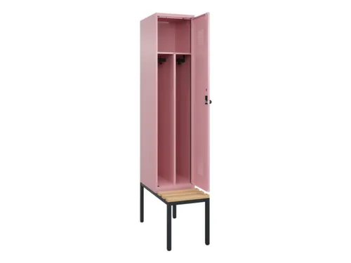 locker met bank,voor scheiding van kleding,HxBxD 2120x400x815mm,1vak