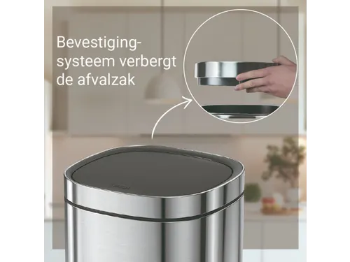 Afvalbak Desq 6132.18 Touch 50 liter RVS zilver