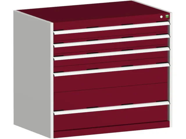 ladekast HxBxD 900x1050x650mm 5 laden romp Ral7035 front Ral3004 staal