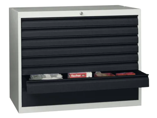 ladekast HxBxD 800x1023x600mm 8laden slot RAL7035 front RAL7016