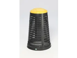 vuilniszakstandaard 120 liter HxØ 880x380-520mm romp PP zwart geel