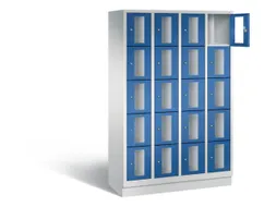 Lockerkast 1800x1190x500mm 4x5 vakken Cilinderslot, Sokkel, RAL5010