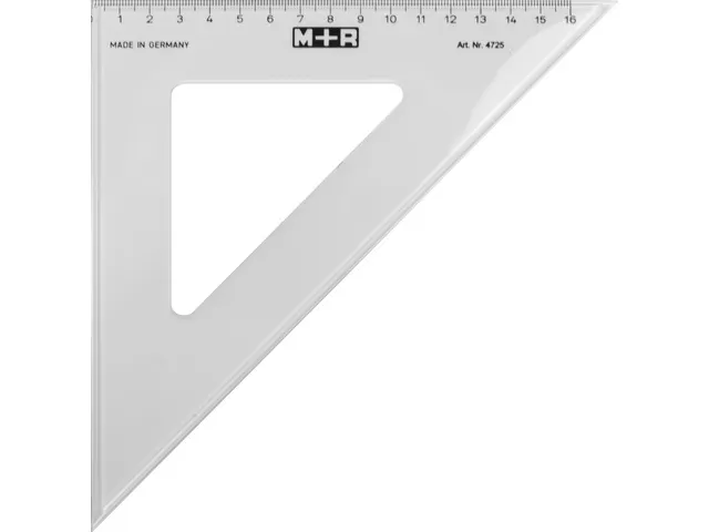équerre Möbius & Ruppert 25cm 45gr plastique gris