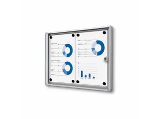 Vitrinekast Mededelingenbord Indoor Economy 2xA4 Zilver - 1