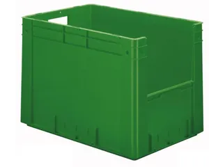 Euronorm Stapelkrat Groen 420x600x400mm 80l Gesloten Grijpopening - 1