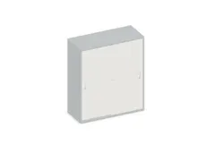 Schuifdeurkast 1150x1000x430mm Romp Lichtgrijs Decor Front Wit