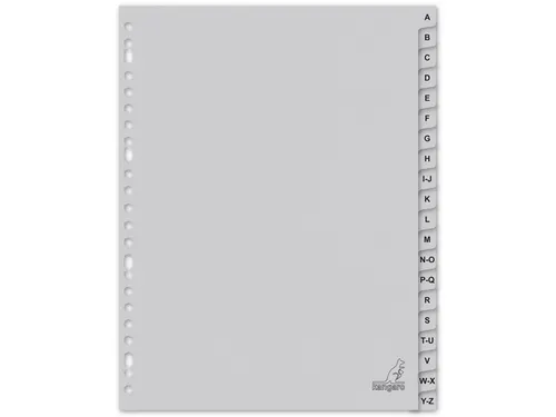 Tabblad ECO Kangaro A4 letters 180 grams grijs karton 23-gaats 20-deli