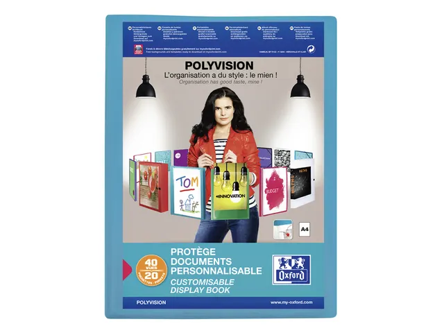Showalbum Oxford Polyvision A4 20 Tassen PP blauw