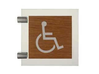 Premium Pictogram Glasslook Houtlook Mindervaliden 150x150mm - 1