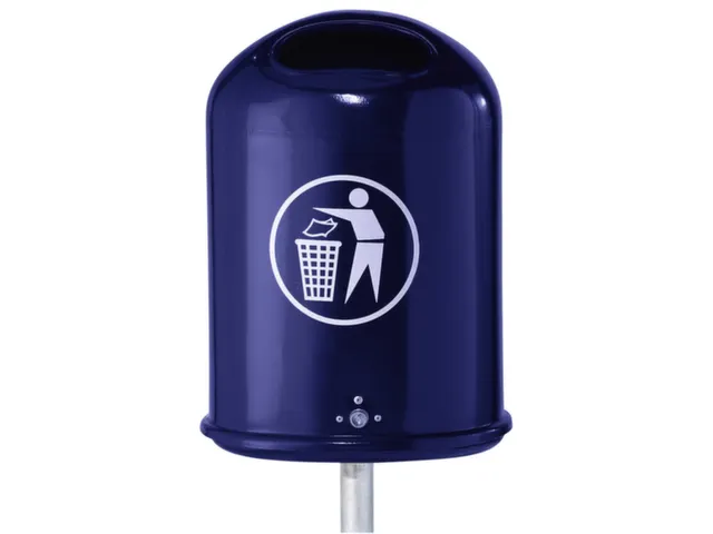 Afvalbak V. Staalplaat 45 Liter Ovale Opening Standaard Kobaltblauw