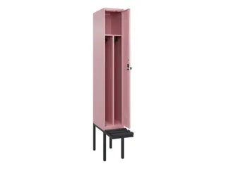 locker met bank,voor scheiding van kleding,HxBxD 2120x300x815mm,1vak - 1