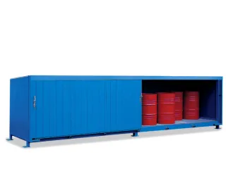 Stellingcontainer Gevaarlijke Stoffen Max. 20X200L Vaten Staand - 1