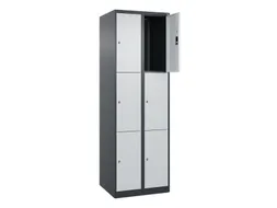 lockerkast,HxBxD 1850x600x500mm,2x3vakken,vak B 300mm,cil.-slot