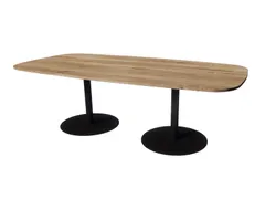 Linesto vergadertafel 240x120 deens ovaal honey castello 25mm zwart