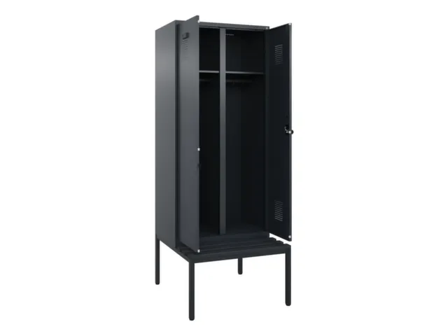 locker met bank,voor scheiding van kleding,HxBxD 2120x800x815mm,2vak