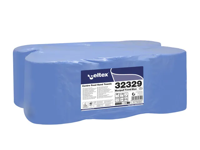 Poetspapier Celtex Centerfeed Midi 2-laags blauw 108 meter krimp a 6 r