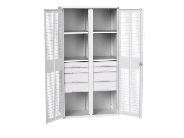 universele kast,HxBxD 2000x1050x550mm,4xStalen bodem,8lade(n)