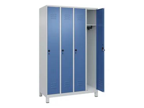 locker,HxBxD 1950x1200x500mm,4vak,vak B 300mm,draaigrendel,voeten