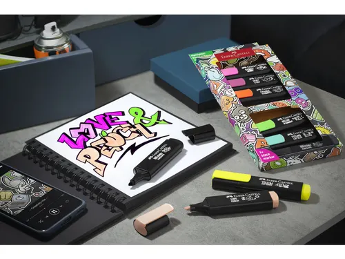 Markeerstiften Faber-Castell 46 Graffiti 8 stuks in karton etui