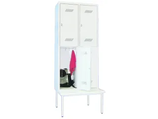 banklocker,dubbeldeks,HxBxD 2150x800x800mm,RAL7035,front RAL7035 - 1
