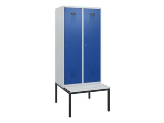 locker met bank,HxBxD 1950x800x815mm,2vak,vak B 400mm,cilinderslot - 2