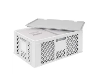 Euronorm-stapelbak,m. 2isoleerboxen,HxLxB 240x600x400mm,43/10,4l,HDPE - 1