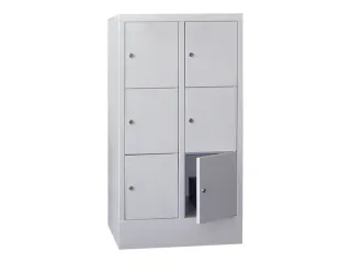 lockerkast,HxBxD 1187x600x500mm,2x3vakken,RAL7035,front RAL7035 - 2