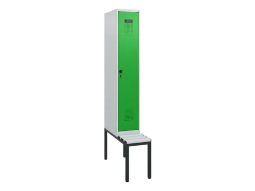 locker met bank,HxBxD 1950x300x815mm,1vak,vak B 300mm,draaigrendel