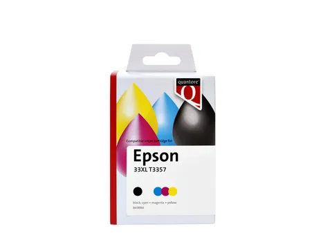 Inktcartridge Quantore alternatief tbv Epson 33XL T3357 zwart + 3 kleu