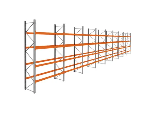 palletstelling,basis+8xaanbouw,HxBxD 4620x25300x1100mm,vakl. 3000kg