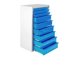 ladekast,HxBxD 1200x700x435mm,9lade(n),volledig uittrekbaar - 1