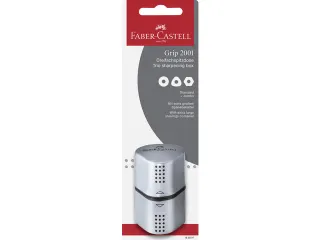 puntenslijper Faber-Castell GRIP Trio zilver op blister - 1