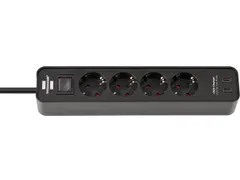 Stekkerdoos Brennenstuhl Ecolor 4 voudig inclusief 2 USB C 1.5 meter z