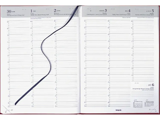 Agenda 2027 Brepols Omega Lima 7 jours/2 pages bordeaux