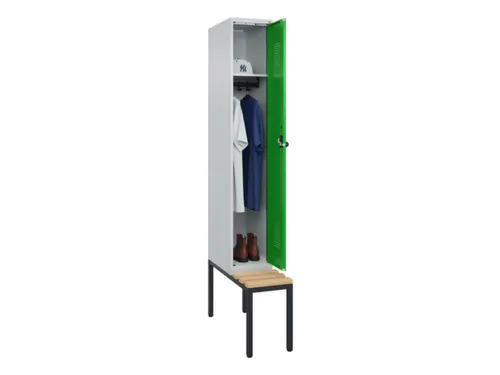 locker met bank,HxBxD 2120x300x815mm,1vak,vak B 300mm,draaigrendel