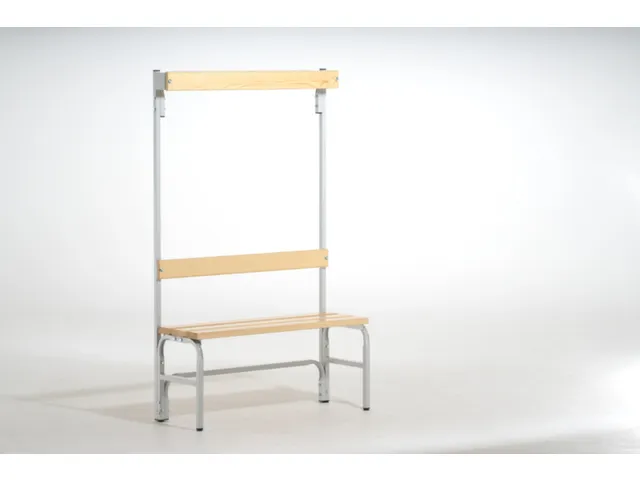 omkleedbank,HxLxD 1650x1015x375mm,houten lijst,frame staal RAL7035